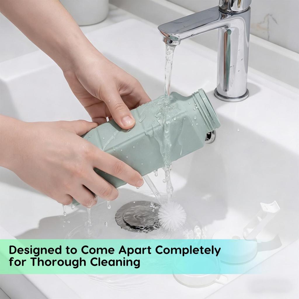 Bouteille d'eau pliable en silicone 620 ml Étanche Bouchon à paille rabattable avec dragonne de transport Bouteille pliable portable pour voyage randonnée cyclisme
