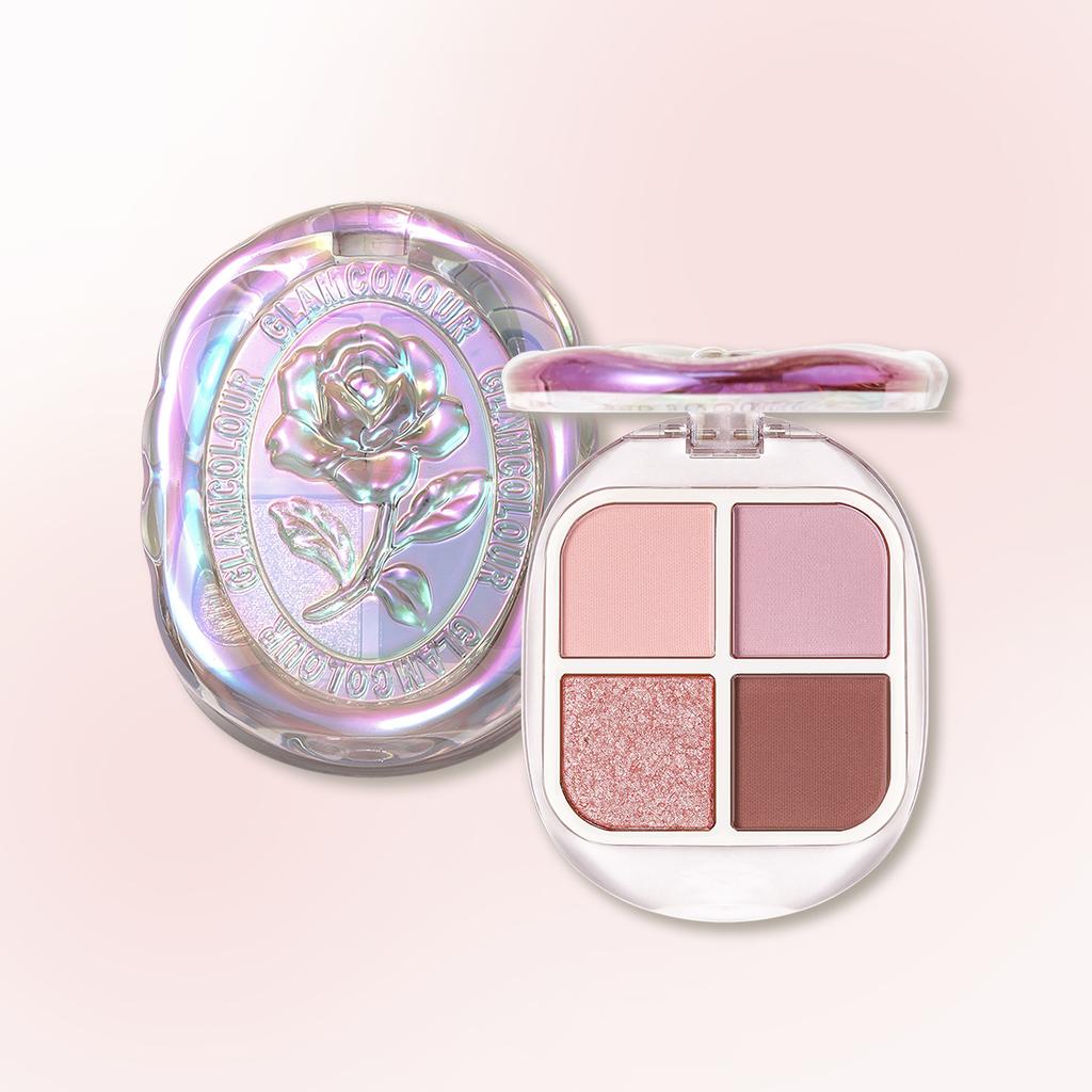 Eye Shadow Palette 4-color Brown Shimmer Shine Matte Glitter Eyeshadow Blush Eye Pigments Makeup Cosmetic