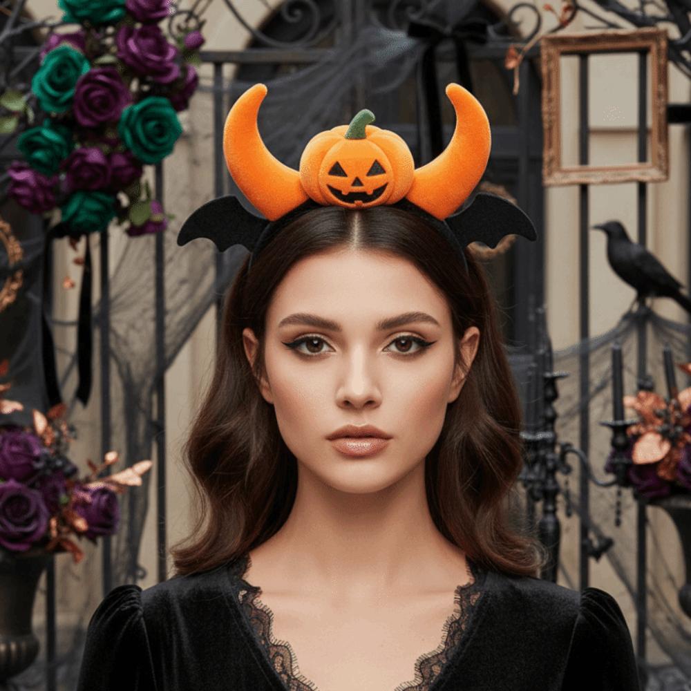 Lightweight Bat Hairband Elastic Spooky Headwear Festival Cosplay Props Pumpkin Headband Toddlers