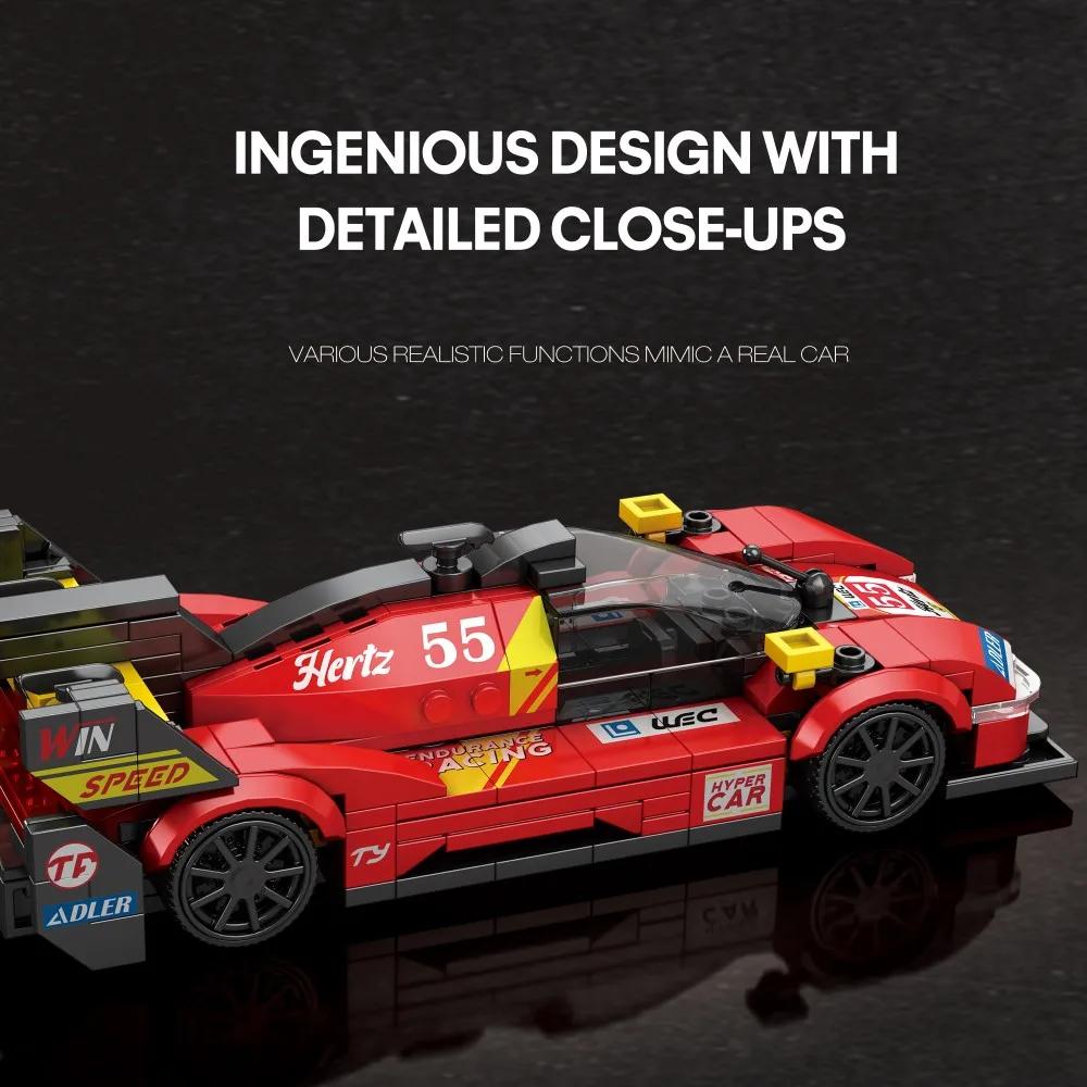 Non-Toxic 307Pcs Speed Racer Building Blocks City Sport Vehicle Model Bricks Desktop Collection Display Diy Toys For Kids Holiday Gifts