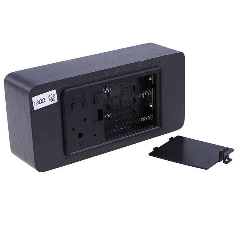 Ceasuri cu alarmă cu control al sunetului cu LED Despertador din lemn Afișaj cu temperatură Ceas cu alarmă electronic Ceas de birou Ceas digital din lemn de masă