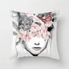 Ms. Hua's artistic portrait design Double-sided Printed pillow cover Short plush Suitable living rooms sofas throw cushion cover