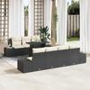 Garden Sofa Set with Cushions 8 pcs Black and Cream