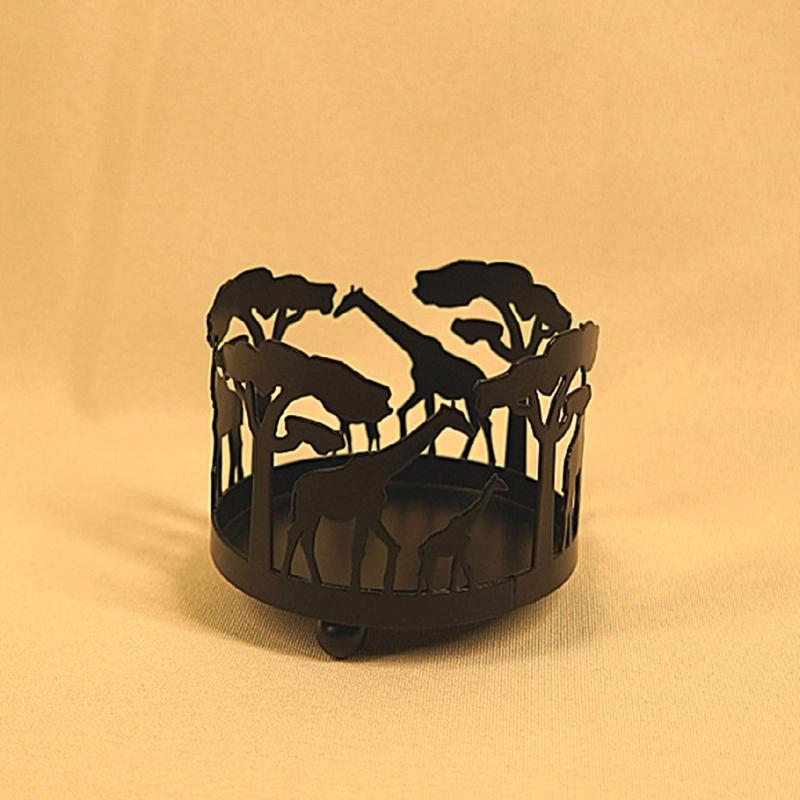 Stylish Black Candle Holder Exquisites Workmanship Giraffe Decoration for Home Creative Iron Candlestick, Animal Pattern