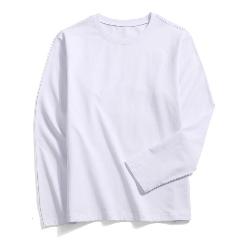 Men's Plus Size Autumn Round Neck Long Sleeve Solid Color Loose Fit T-Shirt