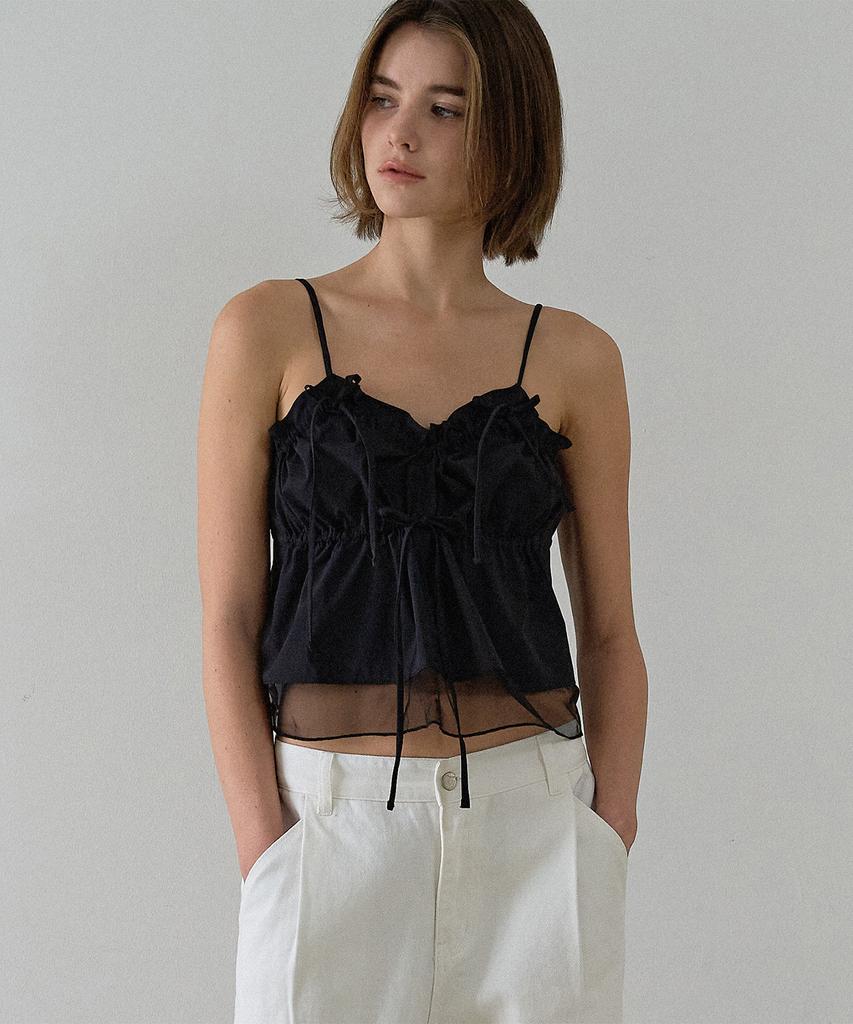 Hauseuobeupondeu Sheer Layering Bustier_Black