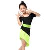 Kid Girls Spandex Latin Rumba Samba Dance Dress Ballroom Dancewear