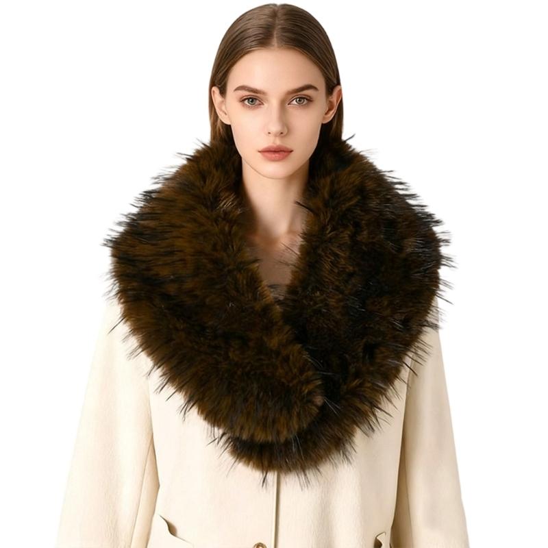 Soft Collar Winter Scarf Warm Plush Shawl For Women Men Lightweight Polyester Cold Weather Accessory