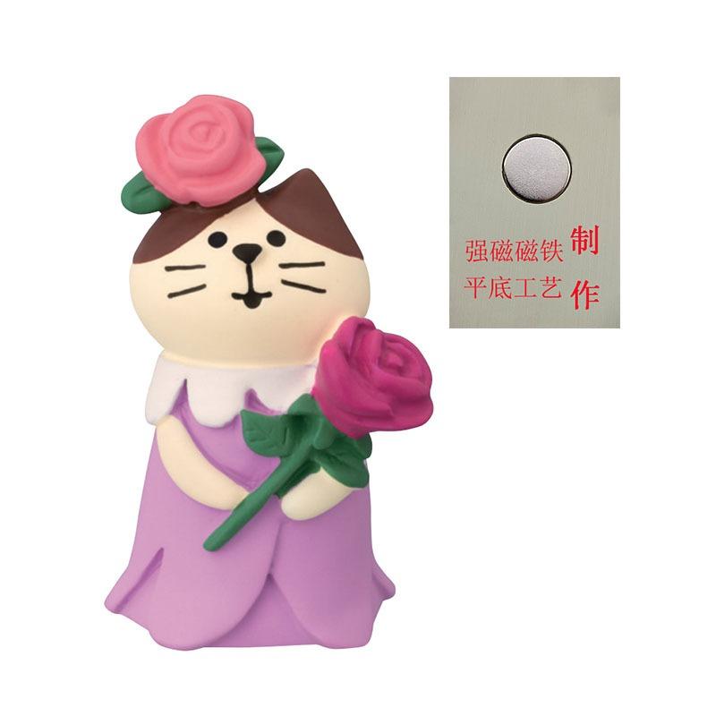 Japanese cat refrigerator sticker, grocery zakka cute bread coffee shop decoration gift miniature resin ornament