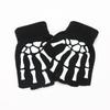 Women's Half Finger Gloves Are Soft and Warm In Winter Wool Like Knitted Arm Gloves and Neutral Black and White Gloves