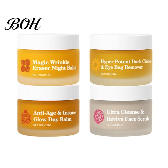 Konzentrierte Augencreme 4 Stück Tag Nacht Feuchtigkeitscreme Set, Gesicht & für geschäftigen Lebensstil Hautpflege Feuchtigkeit, Anti-Aging Täglich mit Reparatur, Hautbarriere