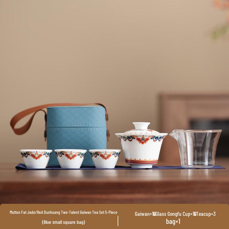 Dunhuang Mutton Fat Jade Tea Set