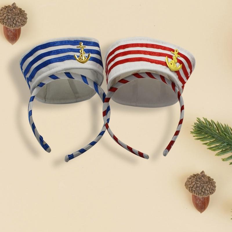 Creative Hair Band Women Students Halloween Cosplay Hairband Sailor Yacht Hat Shape Headbands Delicate Hair Hoop