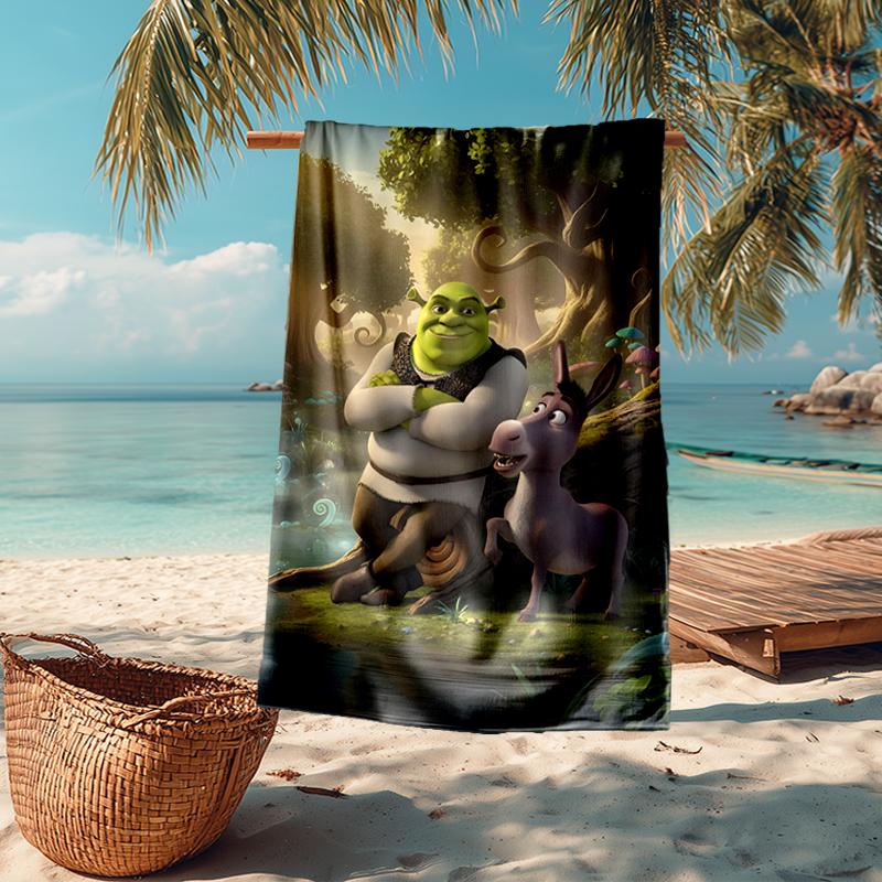 Ultra-Soft Beach Towel with Shrek Theme,Ideal for Pool - Camping, Diving - Perfect Travel Essential, Vibrant Beach Towel.