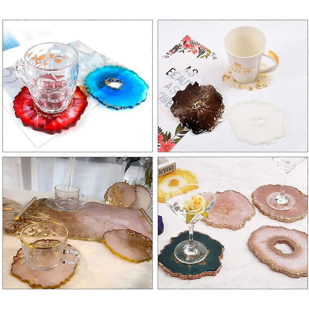 Reusable Epoxy Resin Molds Silicone Irregular Wave Small Tea-Cup Coaster Molds DIY Resin Art Tool for DIY Coasters