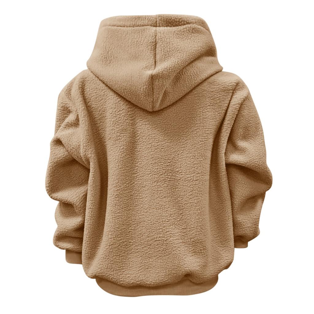 New Autumn and Winter Styles, Solid Color, Hooded, Plush, Pet Bag, Loose Fit, Pullover, Hoodie, Women's