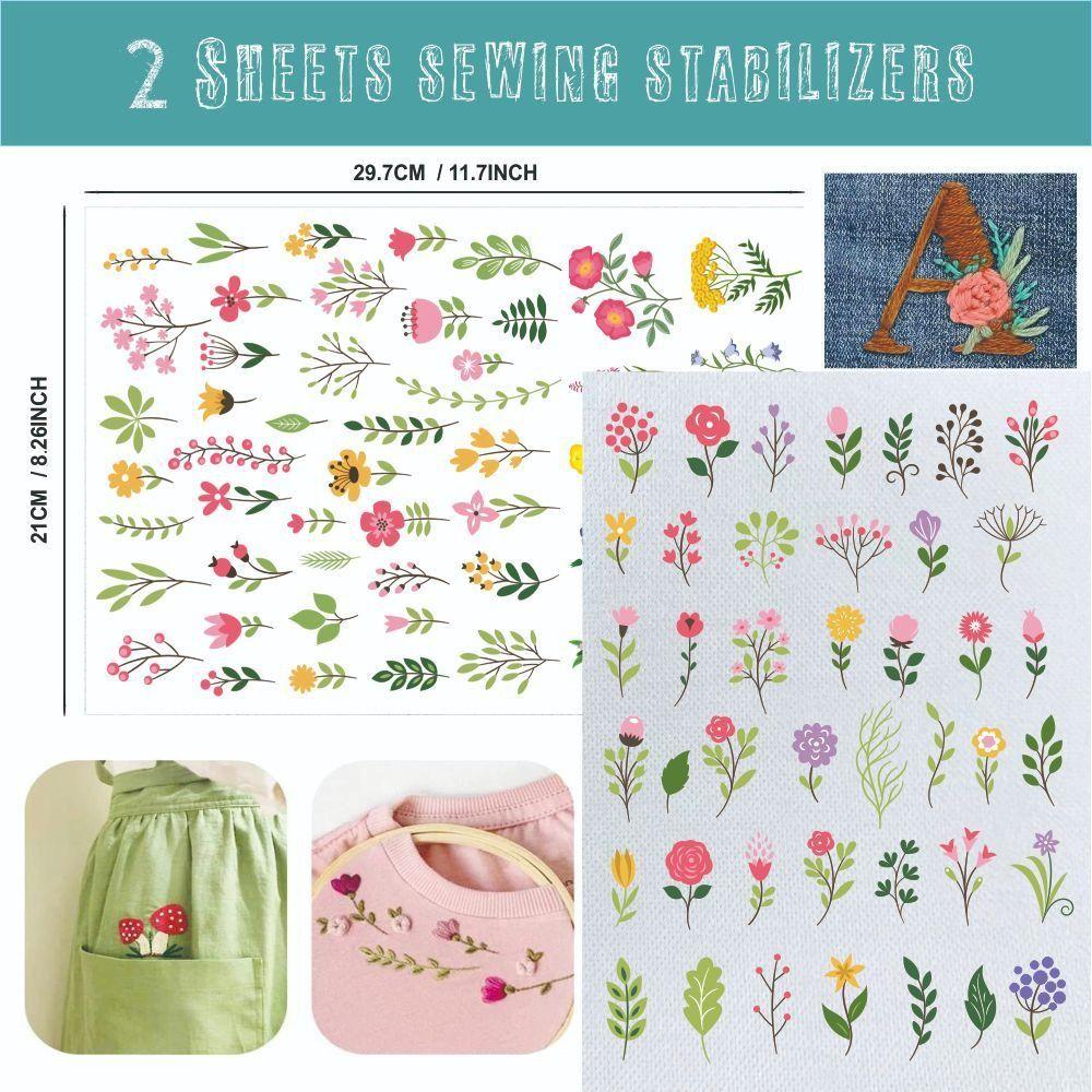 2Sheets Flowers and Ocean Designs Colorful Water Soluble Paper Beginners