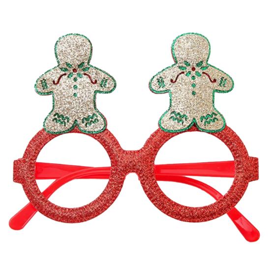huaqianguhh Christmas Glasses, Glitter Holiday Party Glasses Frames, Santa Hat Tree Snowman Bear Funny Eyeglasses for Favors