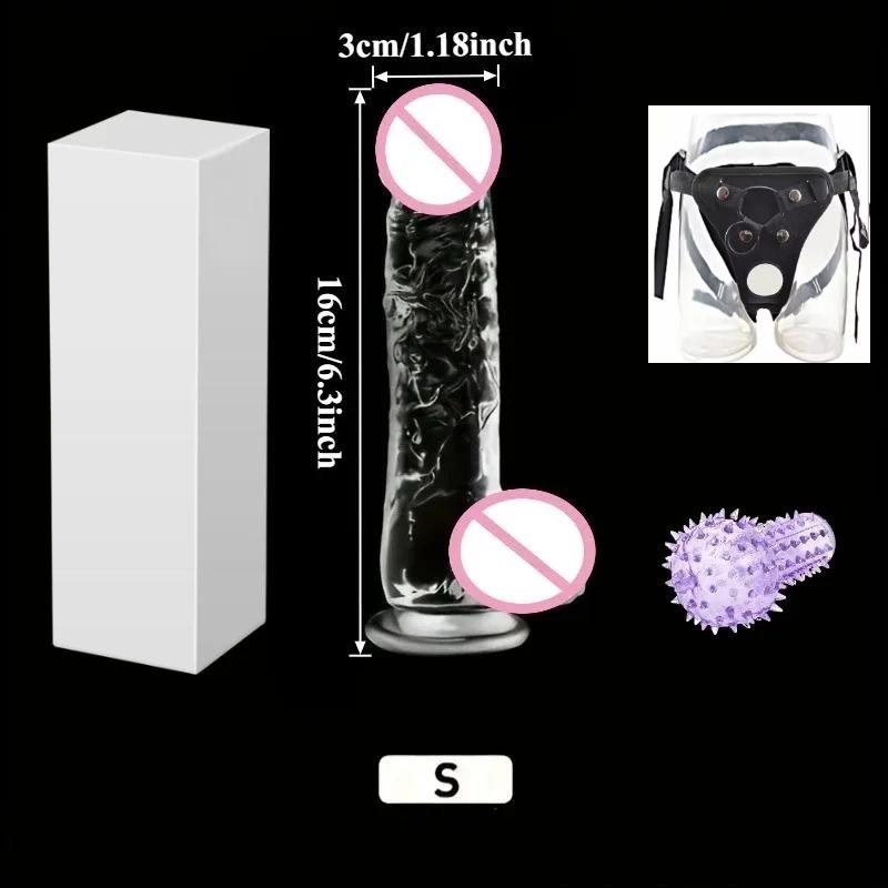 Realistic Black Wear Strap On Anal Plug G-Spot Masturbators Suction Cup Big Penis Butt Plug Long Dick Adult Sex Toy for Women18+