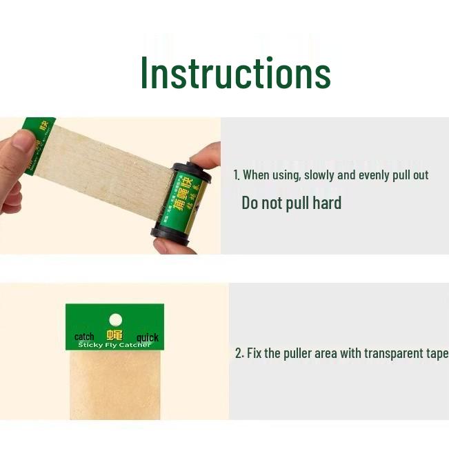 Sticky Fly Paper: Strong Fly Catcher with Self-Adhesive Ribbon for Household Use
