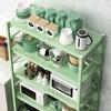Foldable Metal Storage Shelves Moveable Installation Free Shelf Strong Load-bearing Capacity Shelves Foldable Small Furniture