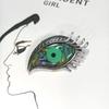 Shell Inlaid Telescope Eye Brooch Pin With Geometric Design For Unisex Fashion Accessories
