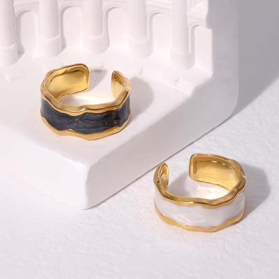 1Pc European and American Titanium Steel Ring Opening Does Not Fade Index Finger Ring Dripping Oil Simple Cold Wind Stainless Steel Ring