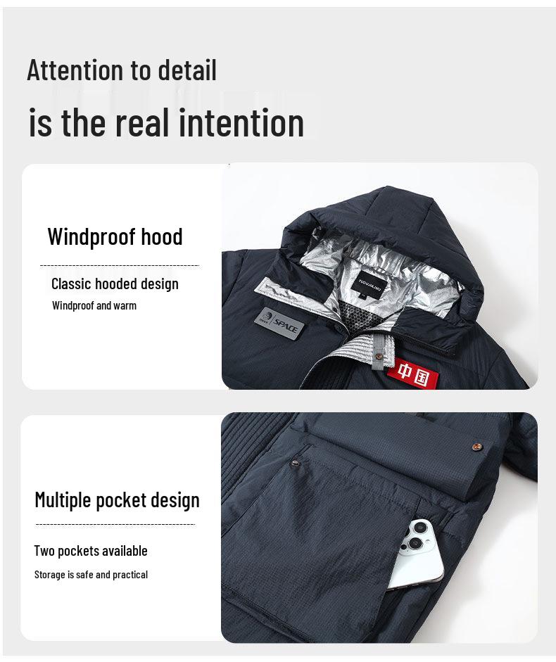 Giacca da Sci da Uomo Taglie Forti - Lunghezza Media, Addensata Calda, Piuma d'Anatra Bianca, Tre Proof Capo Invernale.