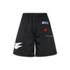Nike Sportswear Woven Drawstring Mid-Waist Polyester Letter Fit Straight-Leg Shorts Men Bottoms Black DM6880-010