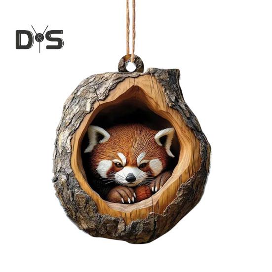 

Рождественский орнамент в виде животного, мультяшное лесное животное, акриловый кулон, 2D, плоское сезонное украшение для рождественской елки, потолка автомобиля H