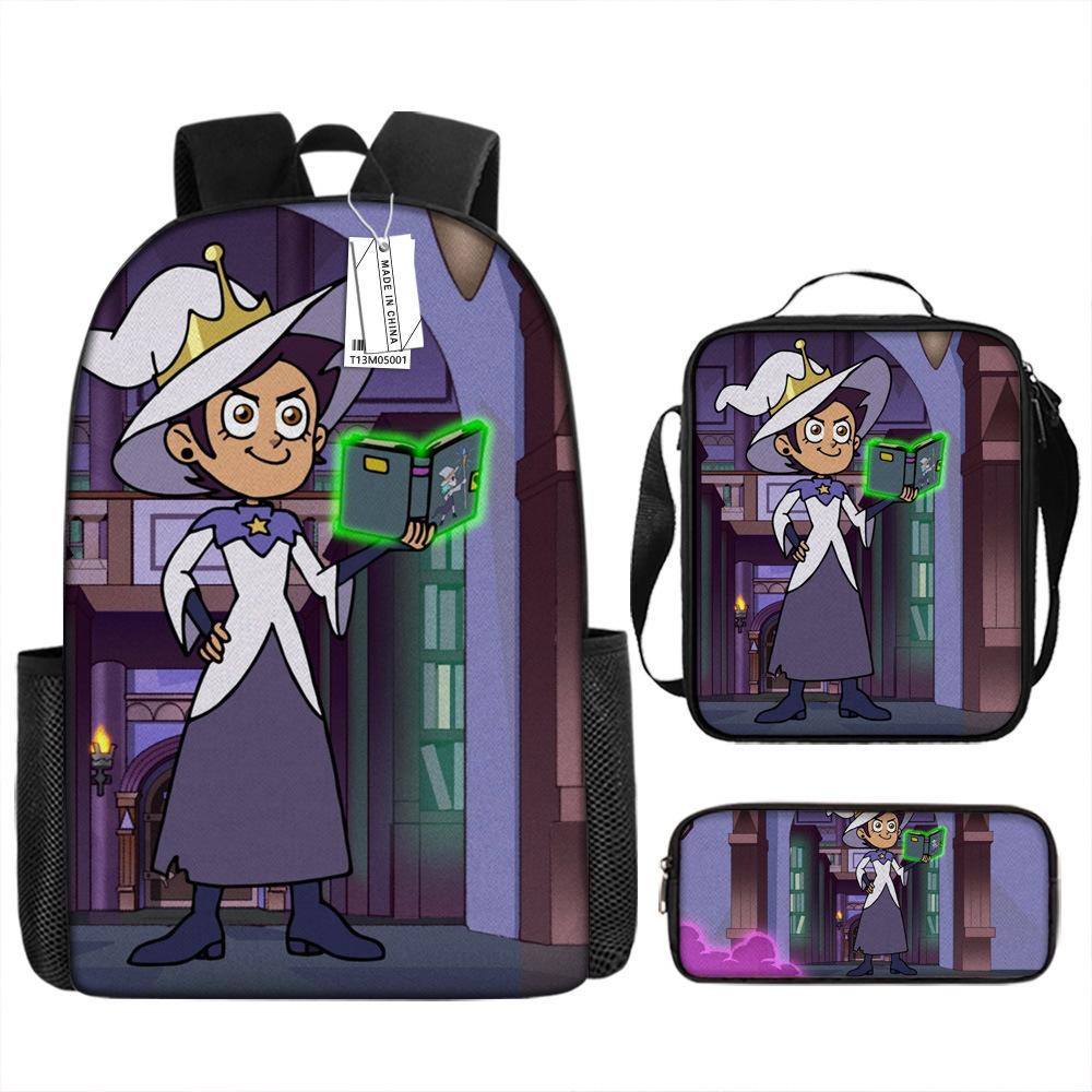 Luxury Novelty Peculiar Cool Owl Magic Club 3D Print 3pcs/Set Pupil School Bags Laptop Daypack Backpack Lunch Bag Pencil Case