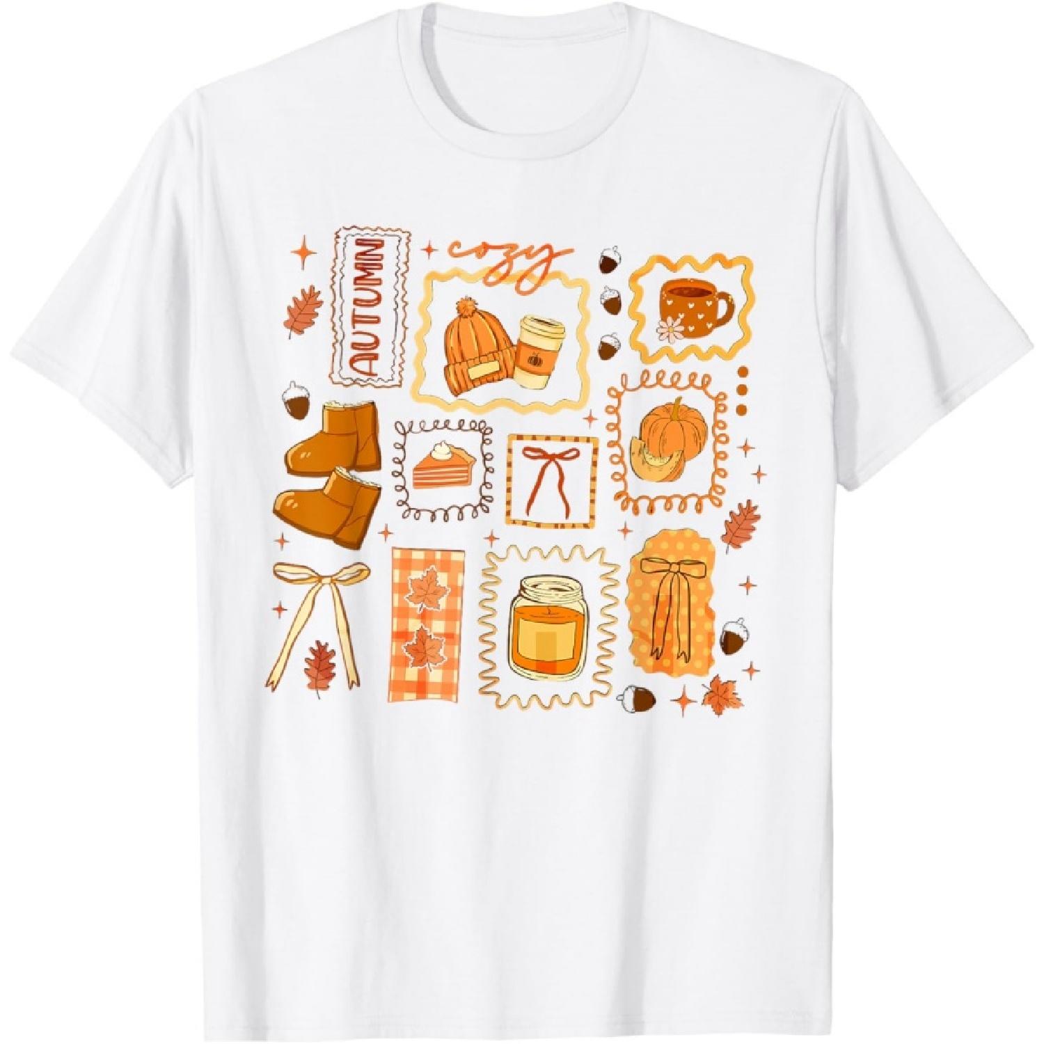 Girly Fall Cozy Season Preppy Fall Pumpkin Autumn T-Shirt S
