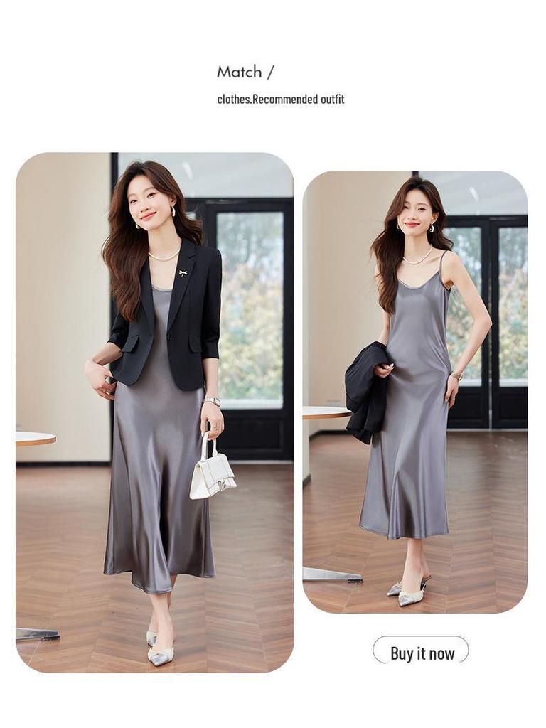 Women's Spring 2025 High-End Korean Style Blazer & Pants Set - Casual & Professional
