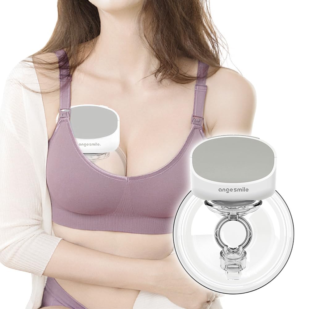 

Ange Smile Електричний Молоковідсмоктувач: Вільні руки, Легкий (230 гр), Бездротовий, Зарядка USB Type-C, Тиха робота, Підходить для нічного зціджування,