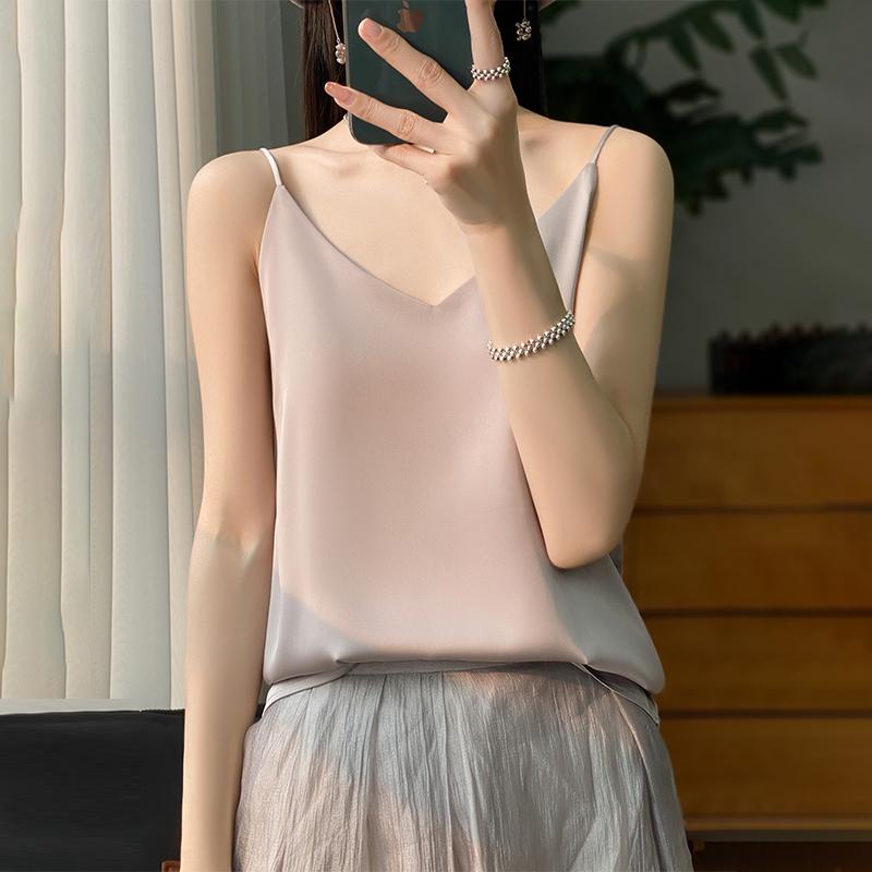 Camasă de vară pentru femei, cu amestec de mătase de dud, 50% mătase, respirabilă, 50% fibră de poliester, cămașă subțire.