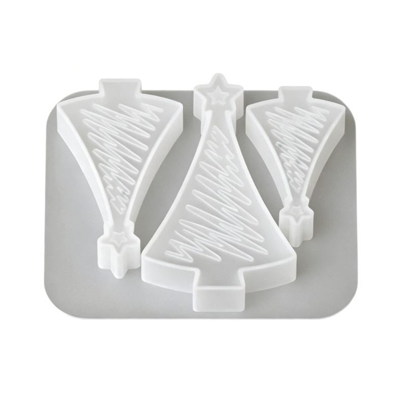 3-Cavity Holiday Tree Shape Casting Mould for Scented Candle Casting, Soap Making Decorative Gypsum Figures