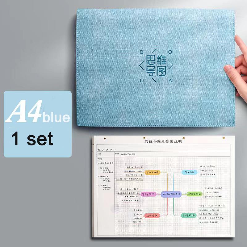 Блокнот Mind Map A4 Горизонтальный блокнот Mind Map A4 синий