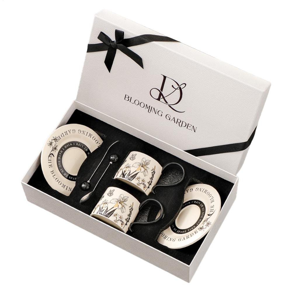 

Ceramic Coffee Mug Sets Creative Flowers Saucer Mug Exquisite Office Afternoon Tea Cups Kitchen Drinkware Home Accessories