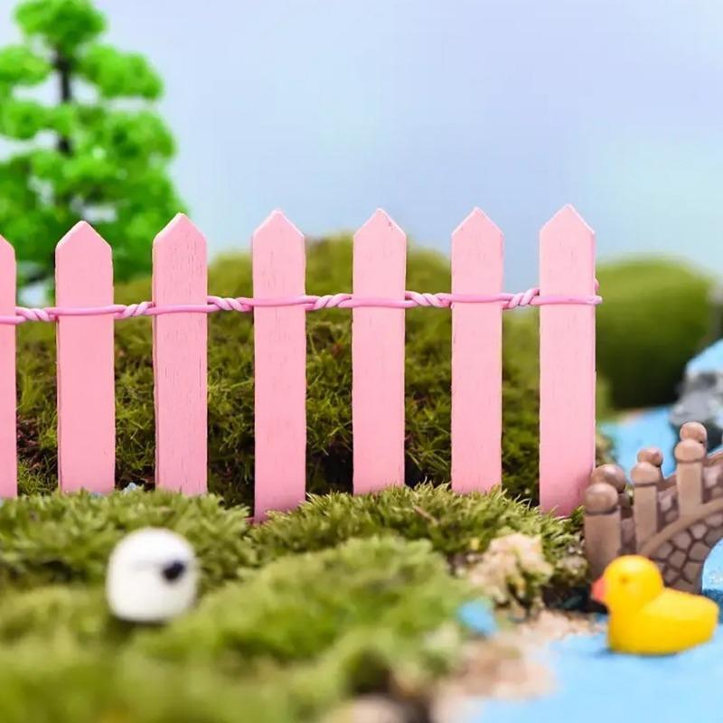 Succulent Wooden Fence Micro Landscape Ornaments Mini Small Fence Landscaping Fence Tools