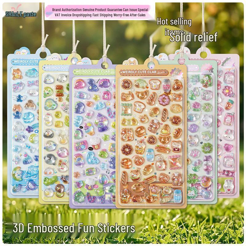 Popular 3D Animal Cartoon Crystal Stickers for Kids' Phone Cases