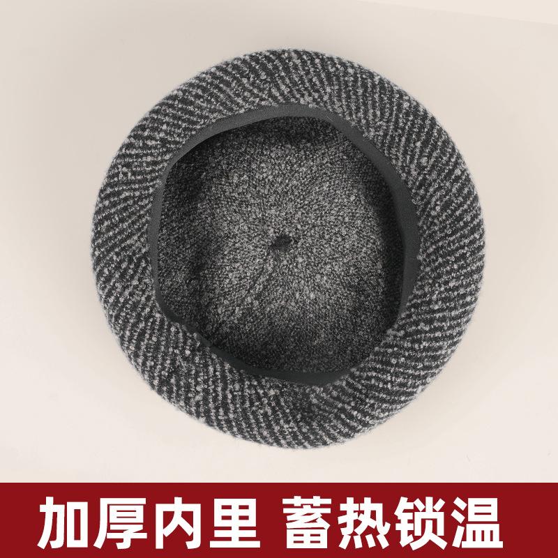 Autumn and Winter Wool Retro Knitted Beret Women Fashion Warm Woolen Painter Hat Trendy Versatile Pumpkin Hat