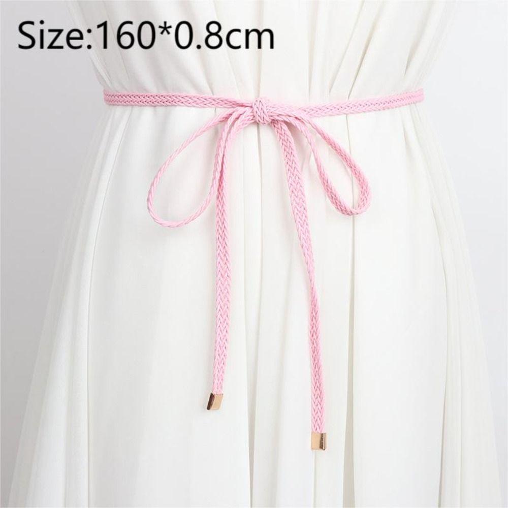 Weave Dress Slim Belt Solid Color Sweater Strap Fashion Waist Closing Decorative  Female