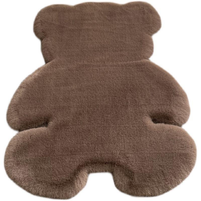 Cartoon Bear Plush Rug for Kids' Bedroom or Cloakroom