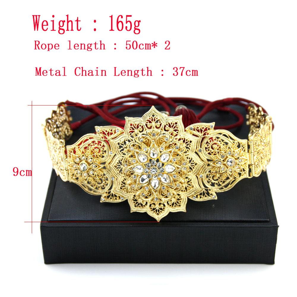 Gold Color Belt For Women Hand Rope Chain Waist Belt Hollow Star Shaped Bride Wedding Jewelry