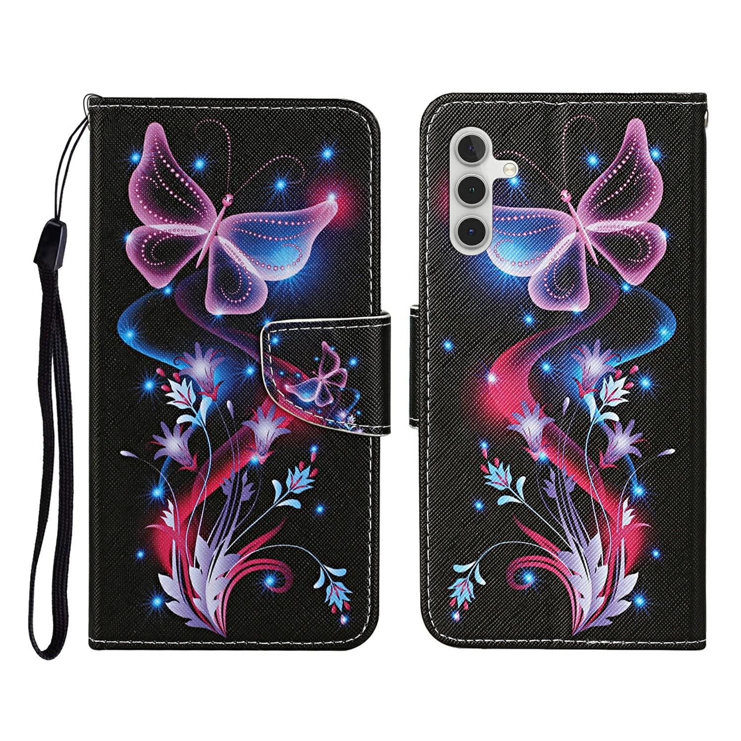 

For Samsung Galaxy A17 5G/A17 4G/A26 5G/A16 5G/A16 4G Case Pattern Printing Protective Leather Folio Phone Cover with Wrist Strap