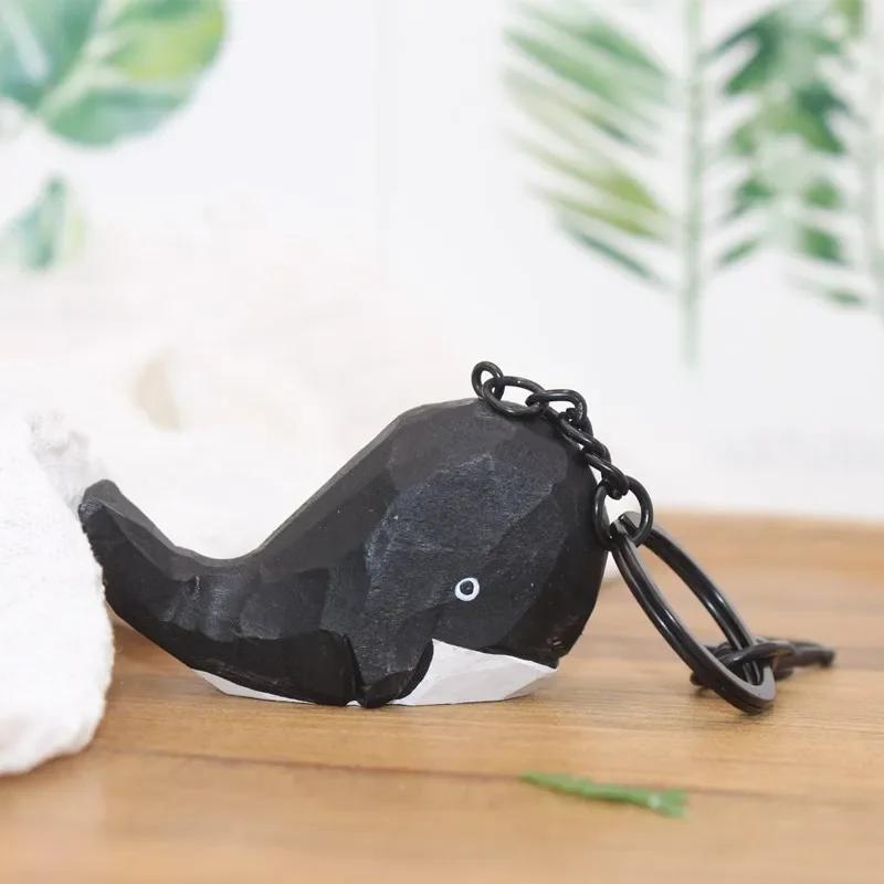 Home Decoration Small Crafts Wooden Small Whale Pendant Original Wood Carving Creative Handmade Wood Animal Home Decor Accessory