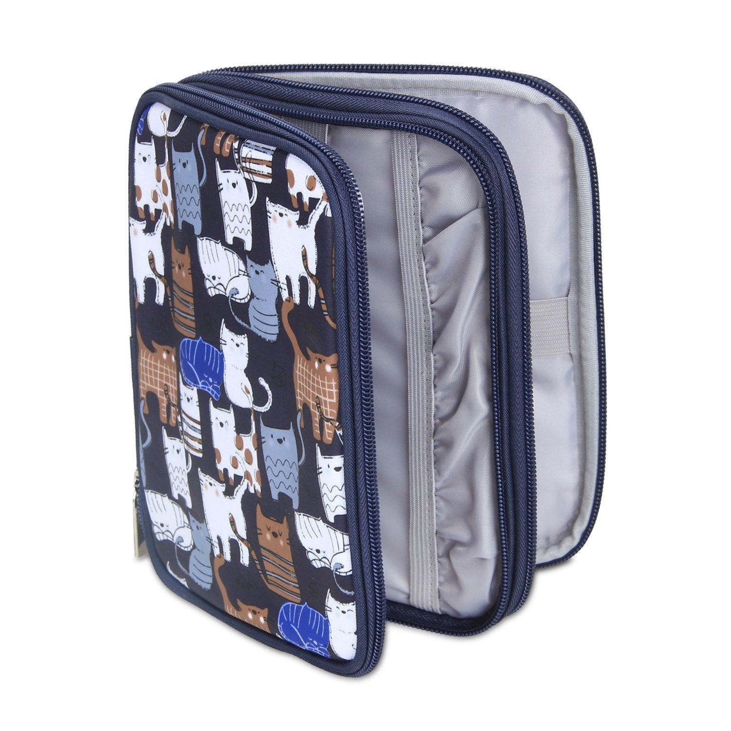 

Teamoy Доступный чехол для хранения спиц для вязания крючком, кружевного вязания, сменных круговых и вязальных спиц, подарок в комплекте, не кот, синий, крючки, крючки, крючки