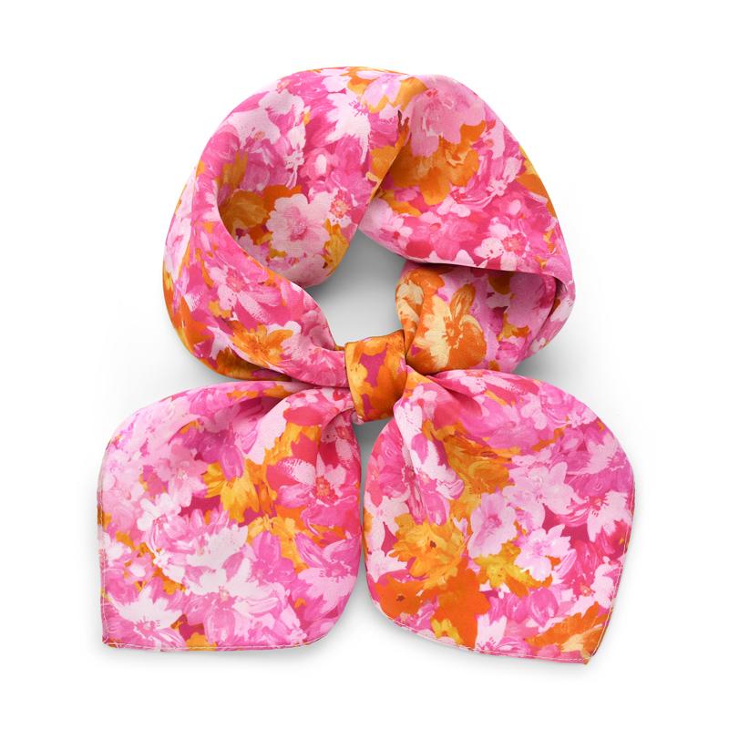 

Rose red floral 100% silk scarf crepe de chine small scarfs women scarves wrap shawl handkerchief luxury gift headband 62x62cm