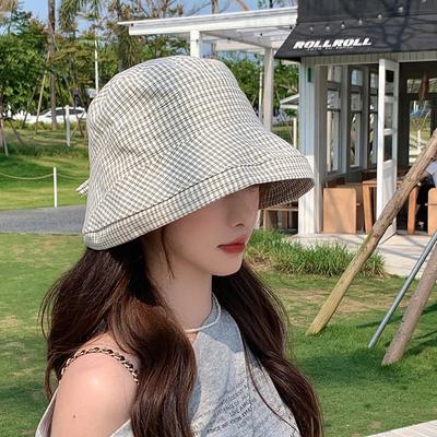 New Curled Versatile Sunscreen Cap Fashion Big Eaves Show Face Small Shade Basin Cap
