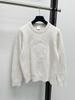 26th Anniversary Autumn Diamond Pattern Bow Embroidered Long Sleeve Knit Sweater for Women